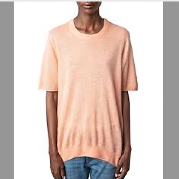 ZADIG & VOLTAIRE "Ida" Cashmere Short Sleeve Tee NWOT/sz: M - Picture 1 of 14